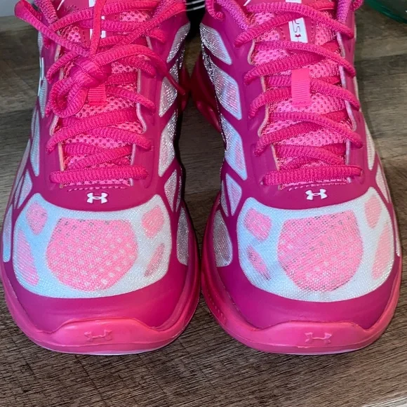 Under Armour Spine Youth Pink & White Running Sneakers Size 6.5Y / Women’s 7.5/8 - Picture 7 of 15